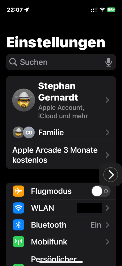 iPhone Einstellungen