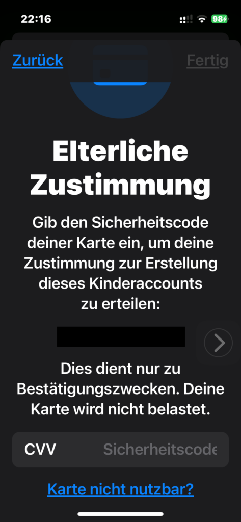 iPhone Elternliche Altersverifikation